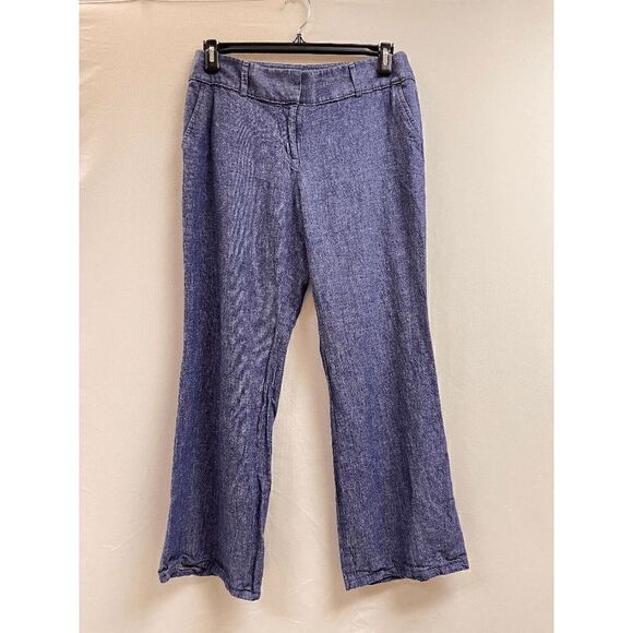 Ann Taylor Pants - Ann Taylor Loft Womens Flat Front Flared Leg Trouser Dress Pants Blue Size 10